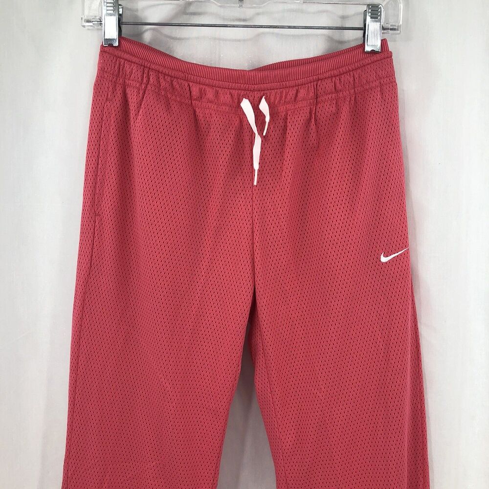 Nike Pink Mesh Snap Leg Basketball Pants Youth Spellout 159997-885 Large 14 NWT
